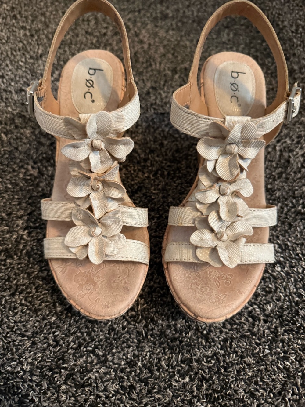 b.o.c. Neutral Floral Slingback Sandals